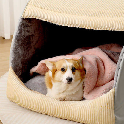 Warm Enclosed Dog Tent – Large cozy bed