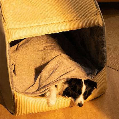 Warm Enclosed Dog Tent – Large cozy bed
