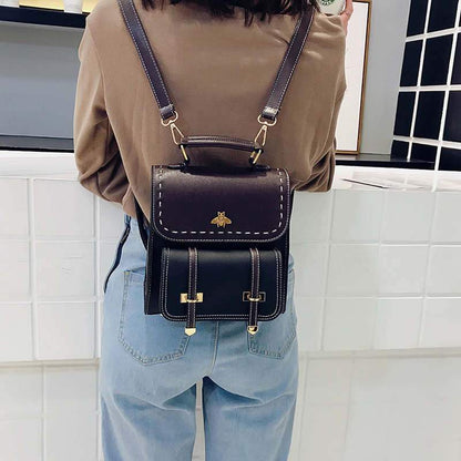 Little Bee Retro Vegan-Leather Backpack