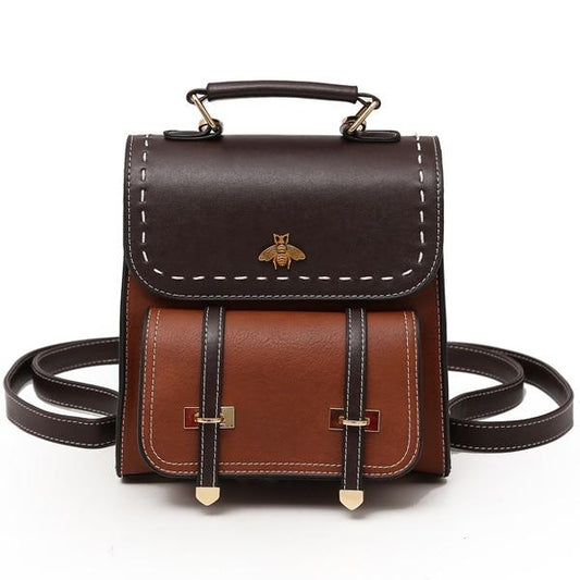Little Bee Retro Vegan-Leather Backpack