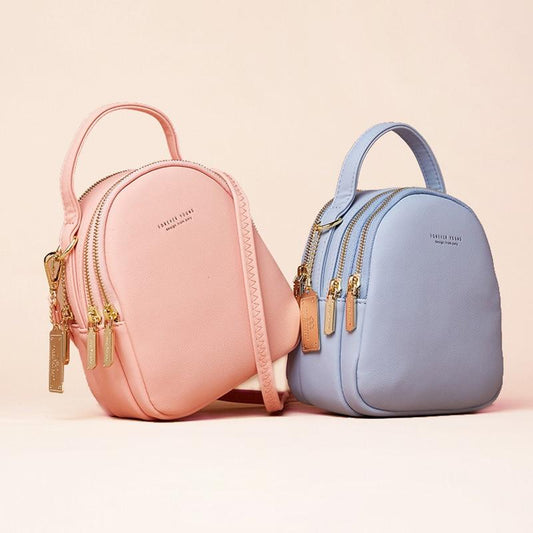 Chic Faux-Leather Mini Backpack