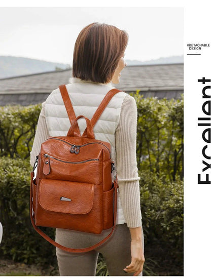 Vintage Women’s Vegan-Leather Backpack